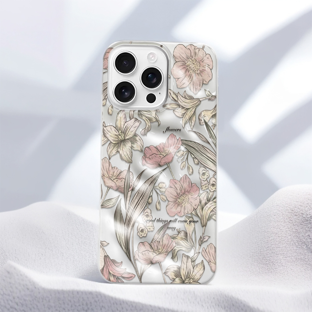 Vintage Floral Pattern Soft Case - Vintage Floral Pattern Elegant Pretty Aesthetic