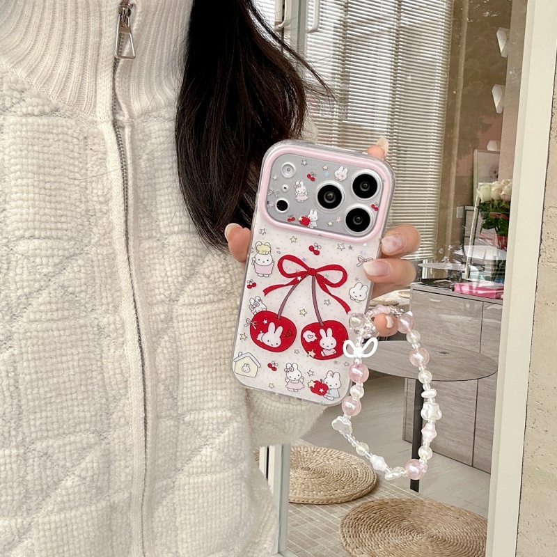 Cute cartoon sweet cherry Miff - Cute Cartoon Wrist Strap Silicone Case 评论和价格