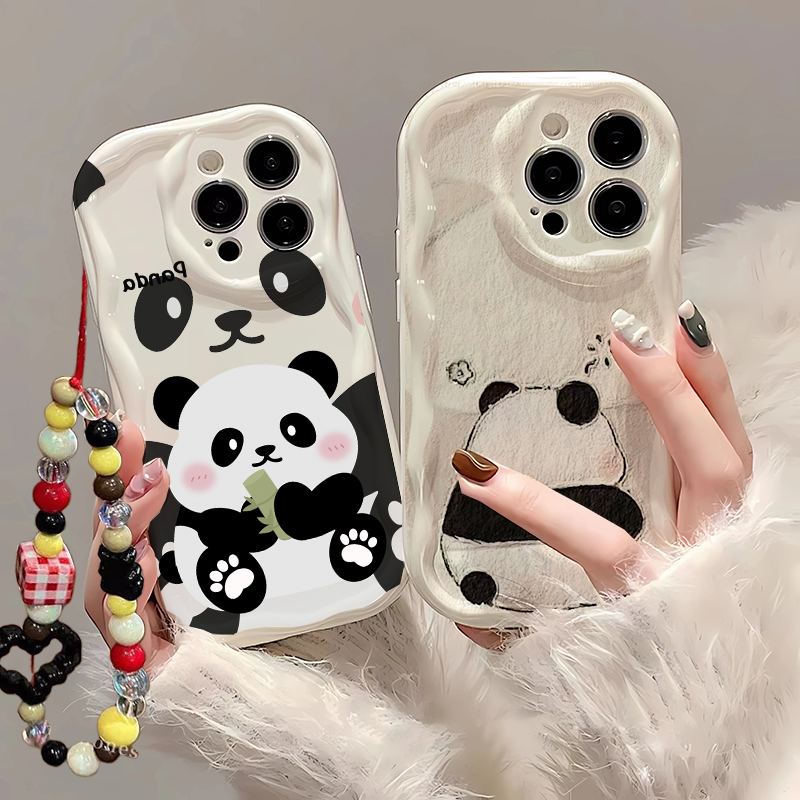 Cute Panda Wrist Strap Case Fo - Cute Cartoon Wrist Strap Silicone Case 评论和价格