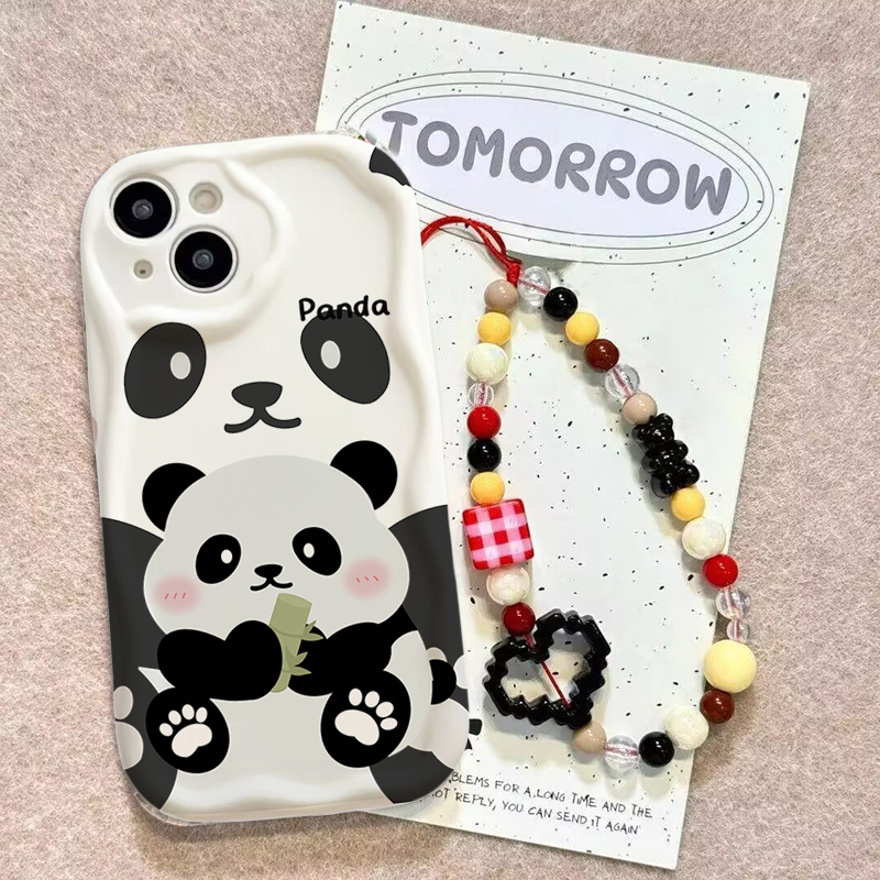 Cute Panda Wrist Strap Case Fo - Cute Cartoon Wrist Strap Silicone Case 评论和价格