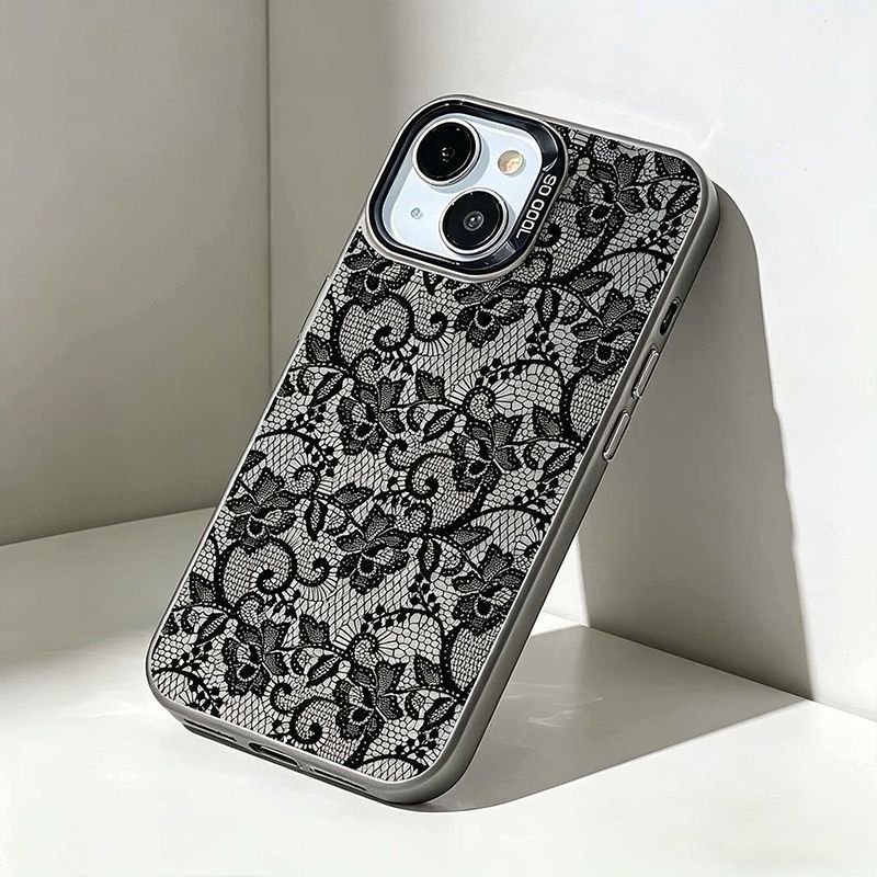 Vintage Black Lace Floral Rose - Vintage Floral Pattern Soft Case 评论和价格