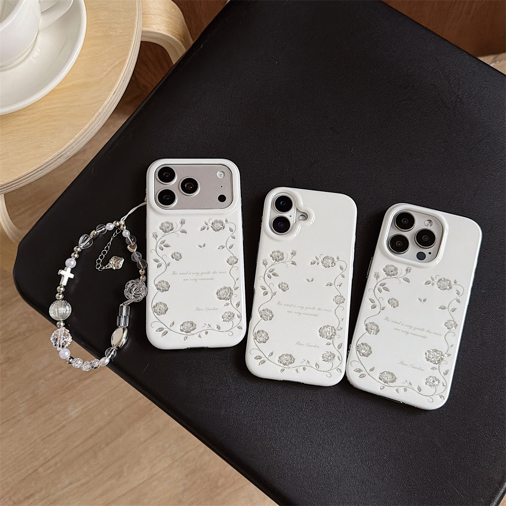 Vintage Silver Rose Garden Pho - Vintage Floral Pattern Soft Case 评论和价格