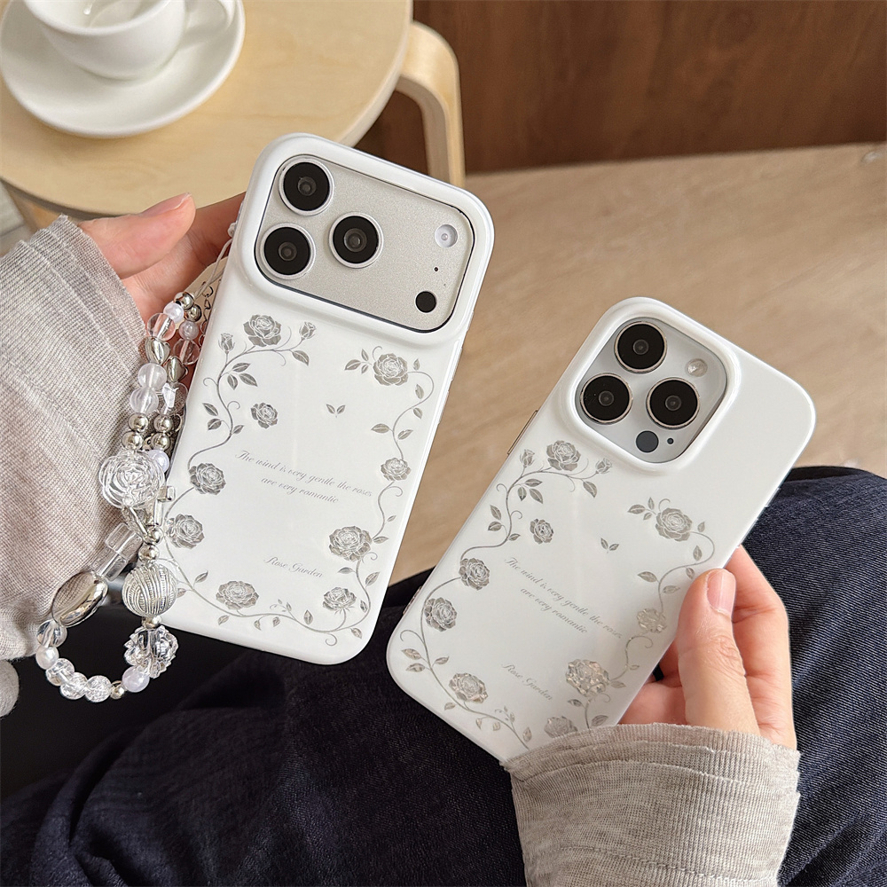 Vintage Silver Rose Garden Pho - Vintage Floral Pattern Soft Case 评论和价格