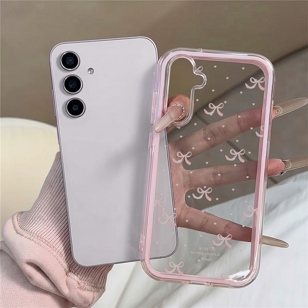 Cute Pink Bow Soft Phone Case  - Clear Shockproof Bumper Case 评论和价格