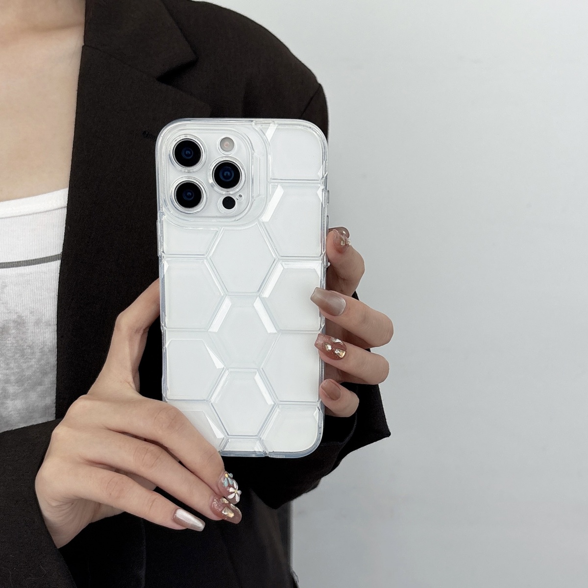 Honeycomb Geometric Football P - Clear Shockproof Bumper Case 评论和价格