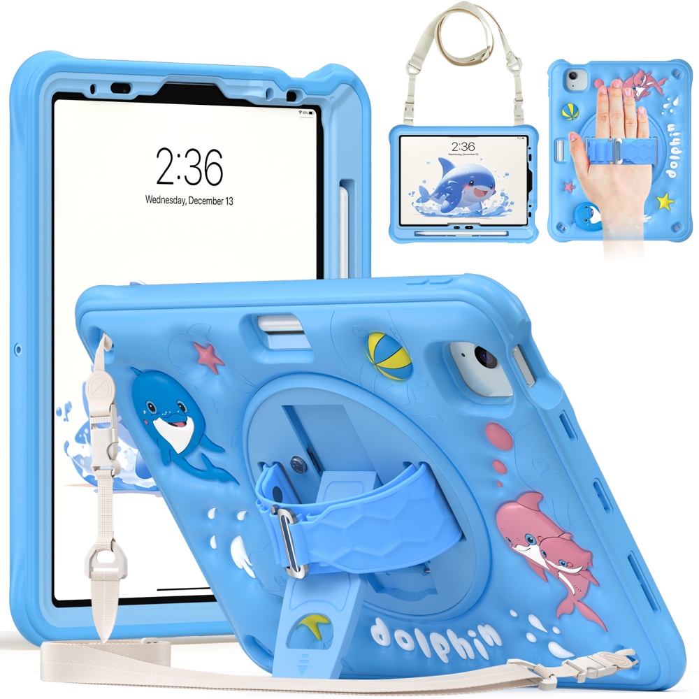 For iPad Mini A17Pro Mini6 Kid - Cute Cartoon Wrist Strap Silicone Case 评论和价格