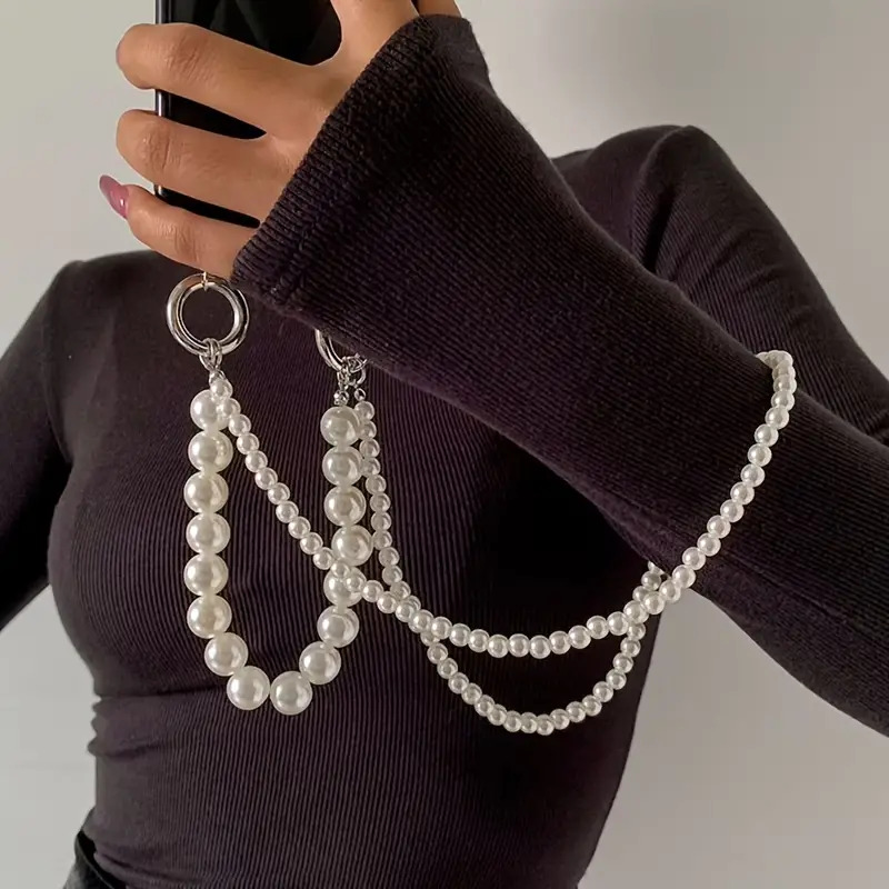 Double Pearl Woven Mobile Phon - Crossbody Lanyard Neck Strap Case 评论和价格