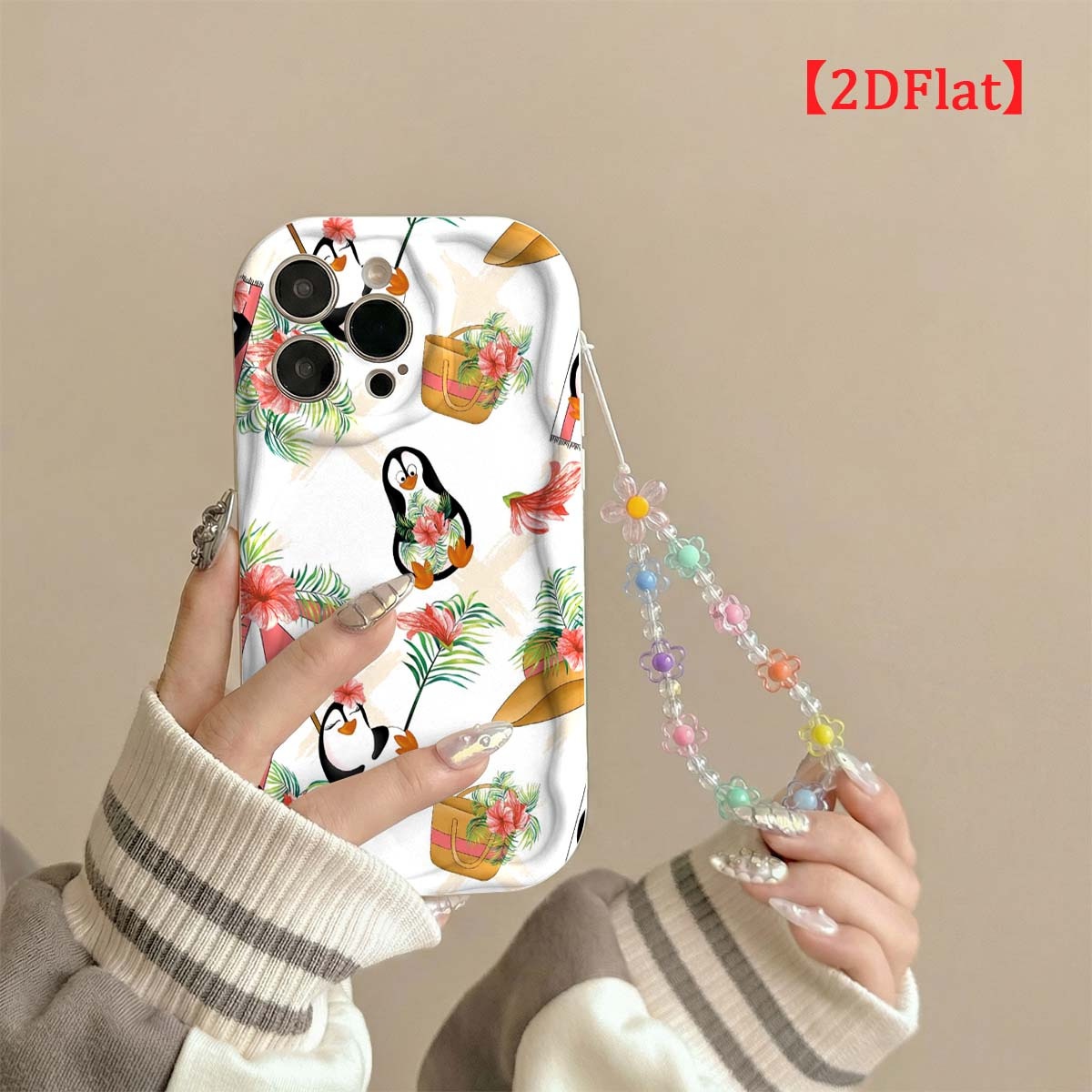 Cute Penguin Phone Case For iP - Cute Cartoon Wrist Strap Silicone Case 评论和价格