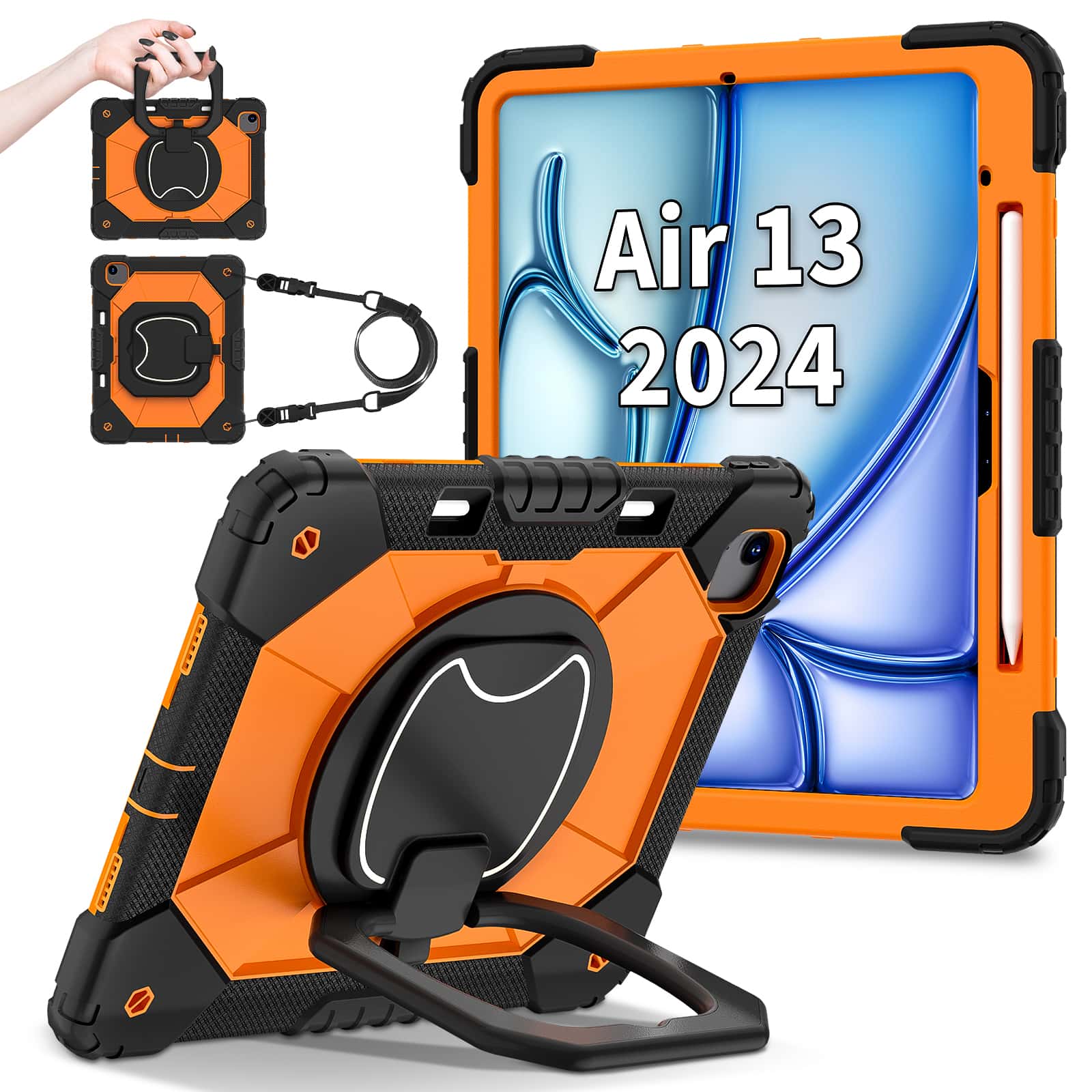 For iPad Pro 13 M5 Air 13 M4 M - Heavy Duty 360 Full Body Protective Case 评论和价格