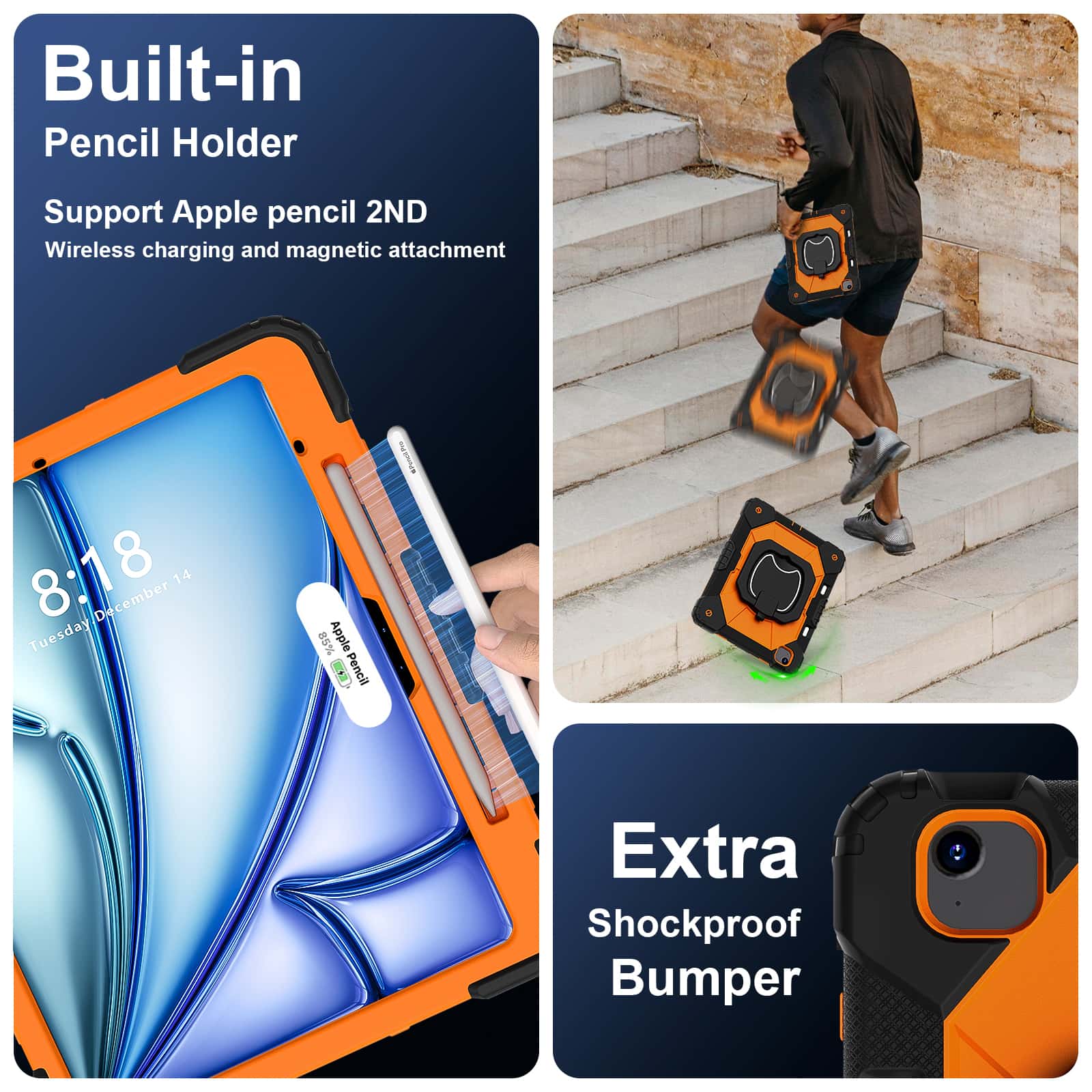 For iPad Pro 13 M5 Air 13 M4 M - Heavy Duty 360 Full Body Protective Case 评论和价格