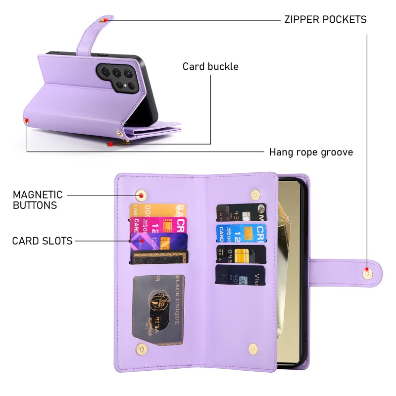 Zipper Crossbody Phone Case fo - Leather Wallet Card Holder Phone Cover 评论和价格
