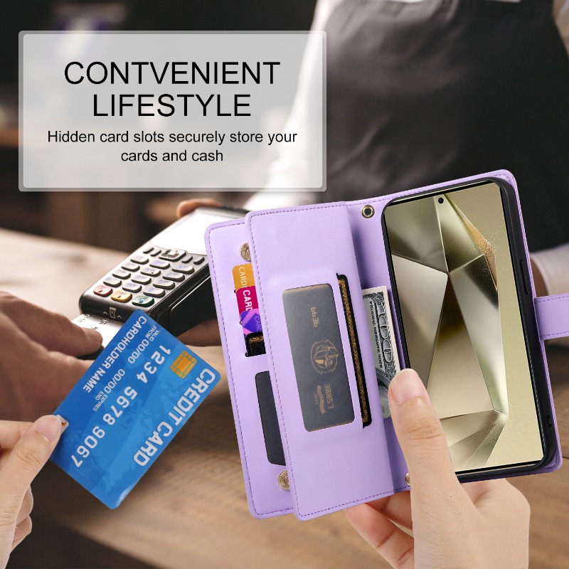 Zipper Crossbody Phone Case fo - Leather Wallet Card Holder Phone Cover 评论和价格