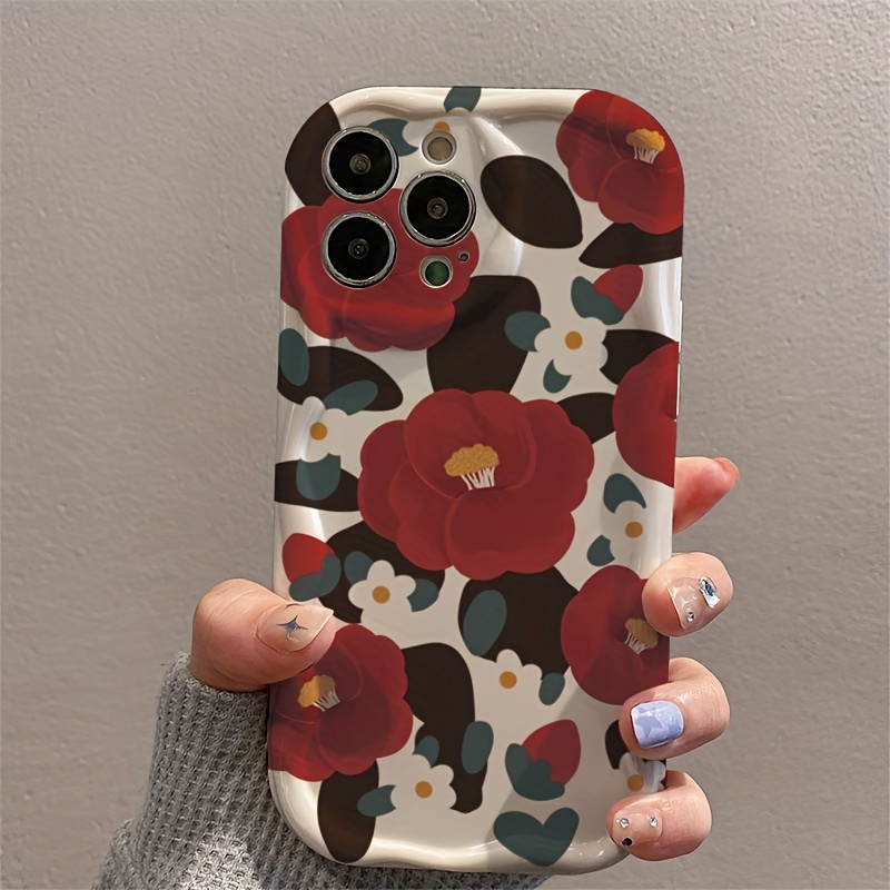 Vintage Red Camellia Flower Ri - Vintage Floral Pattern Soft Case 评论和价格