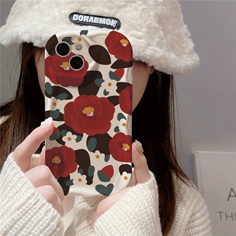 Vintage Red Camellia Flower Ri - Vintage Floral Pattern Soft Case 评论和价格